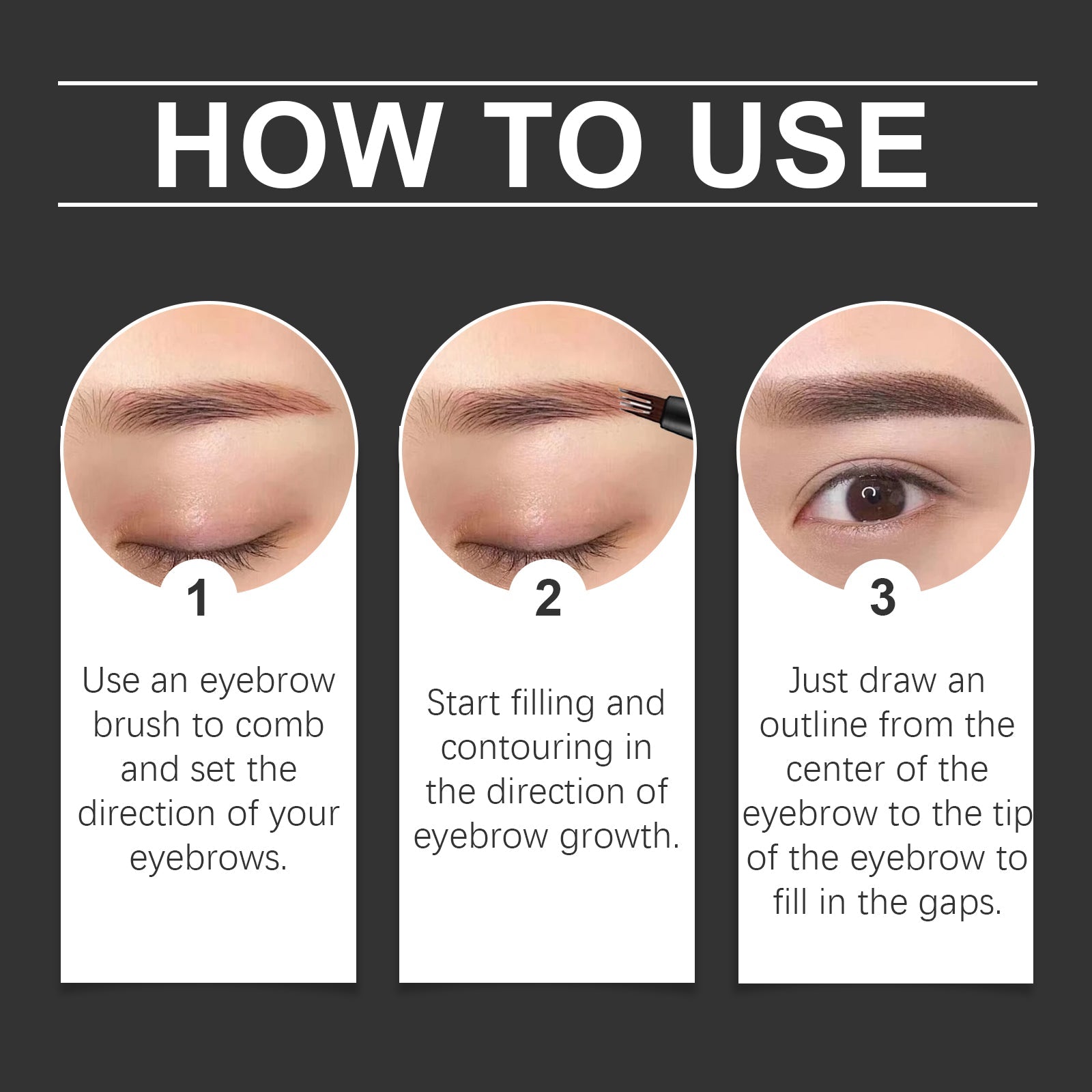 EELHOPE Four Claw Eyebrow Pencil Wild Eyebrow Embellishing Eyebrow shape delicate and easy to use non-smudging natural shaping eyebrow pencil