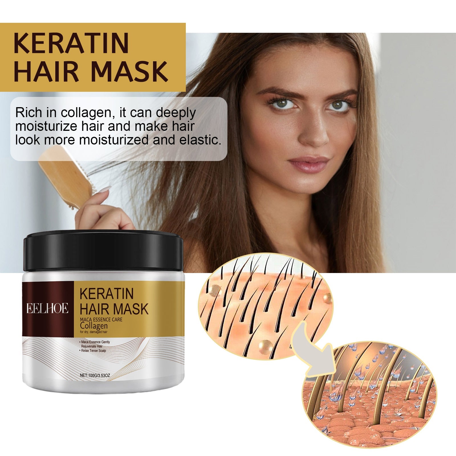 Repair Moisturizing Hair Mask Deep Moisturizing Repair Damaged Hair Dry Split Knot Hair Mask