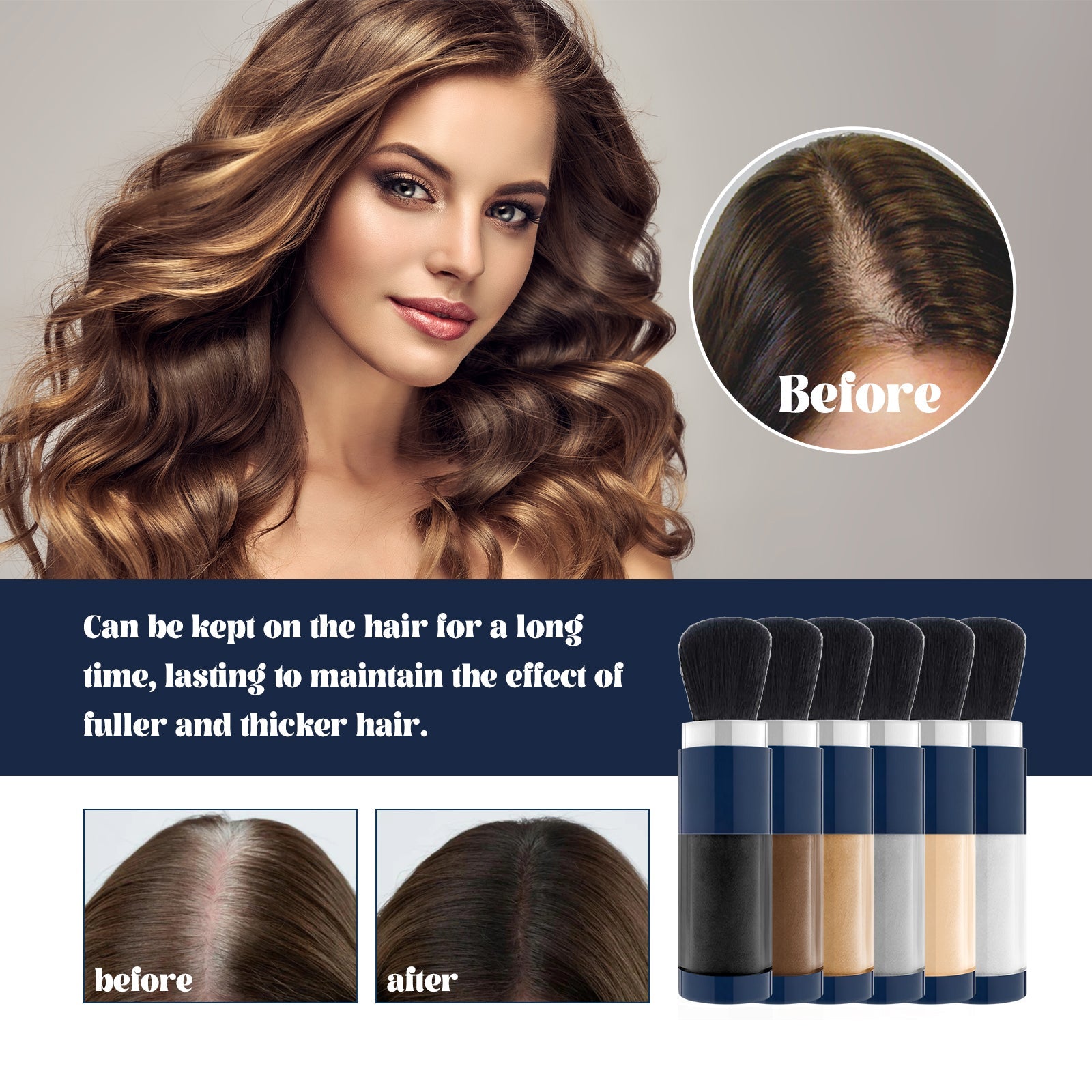 Color Fibers, Fill The Top Of Your Hairline With A Refreshing Fluffy Shade Powder