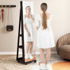 64 Inches Lockable Jewelry Cabinet Armoire with Built-in Makeup Mirror-Purple