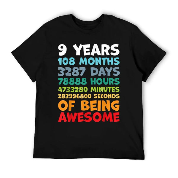 9 Year Old BDay Decorations Son Boy 9yr 9th Birthday T-Shirt