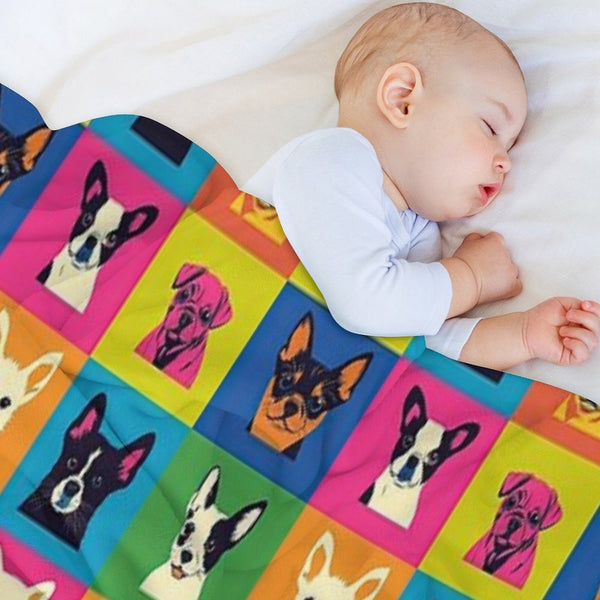 Fun And Colorful Pet Pattern Design Anti-pilling Throw Blanket