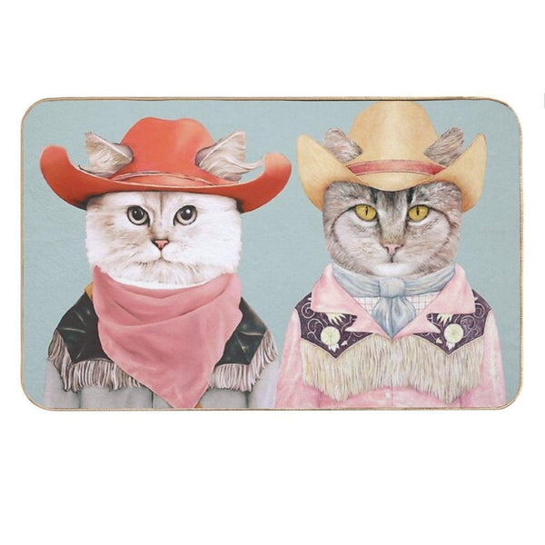 Cowboy Cats Bath Mat