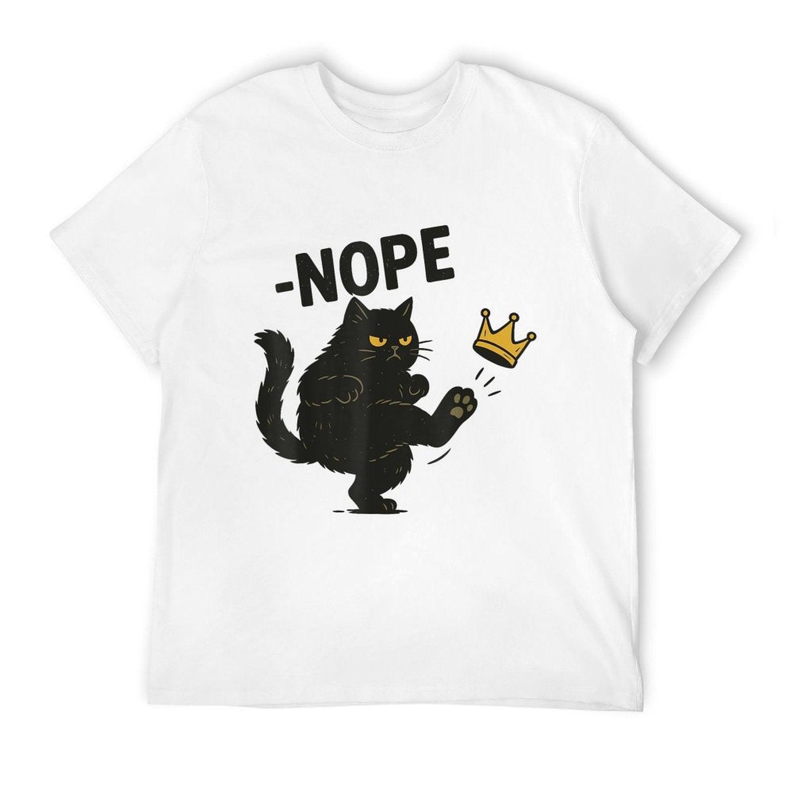 Nope No Kings In America Black Cat We The People Political  Summer-ready Fabric T-Shirt