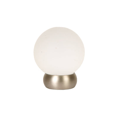 Round Lew's Hardware Nickel and Frosted Glass Cabinet Knob
