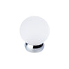 Round Lew's Hardware Chrome and Frosted Glass Cabinet Knob