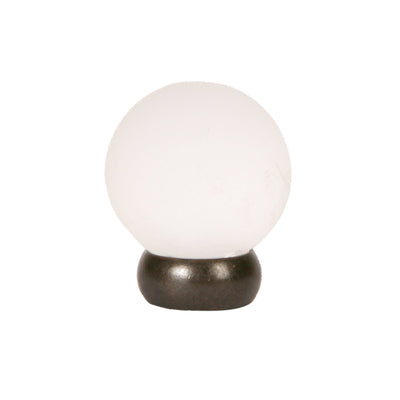 Round Lew's Hardware Oil Rubbed Bronze and Frosted Glass Cabinet Knob