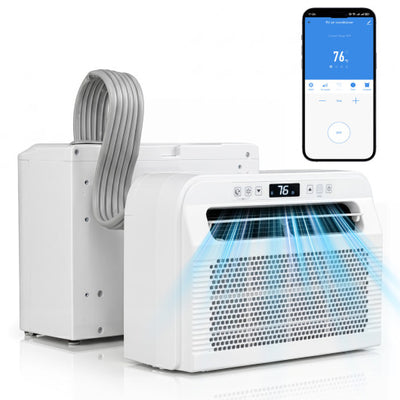 6500 BTU Window AC Unit with WiFi APP Voice Control 24H Timer and Quiet Operation-White