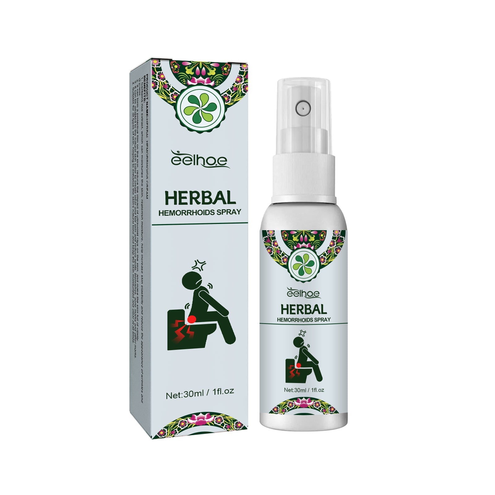 Herbal Hemorrhoid Spray, Relieve Anal Swelling Pain And Itching Discomfort Repair Meat Ball Hemorrhoid Care Spray