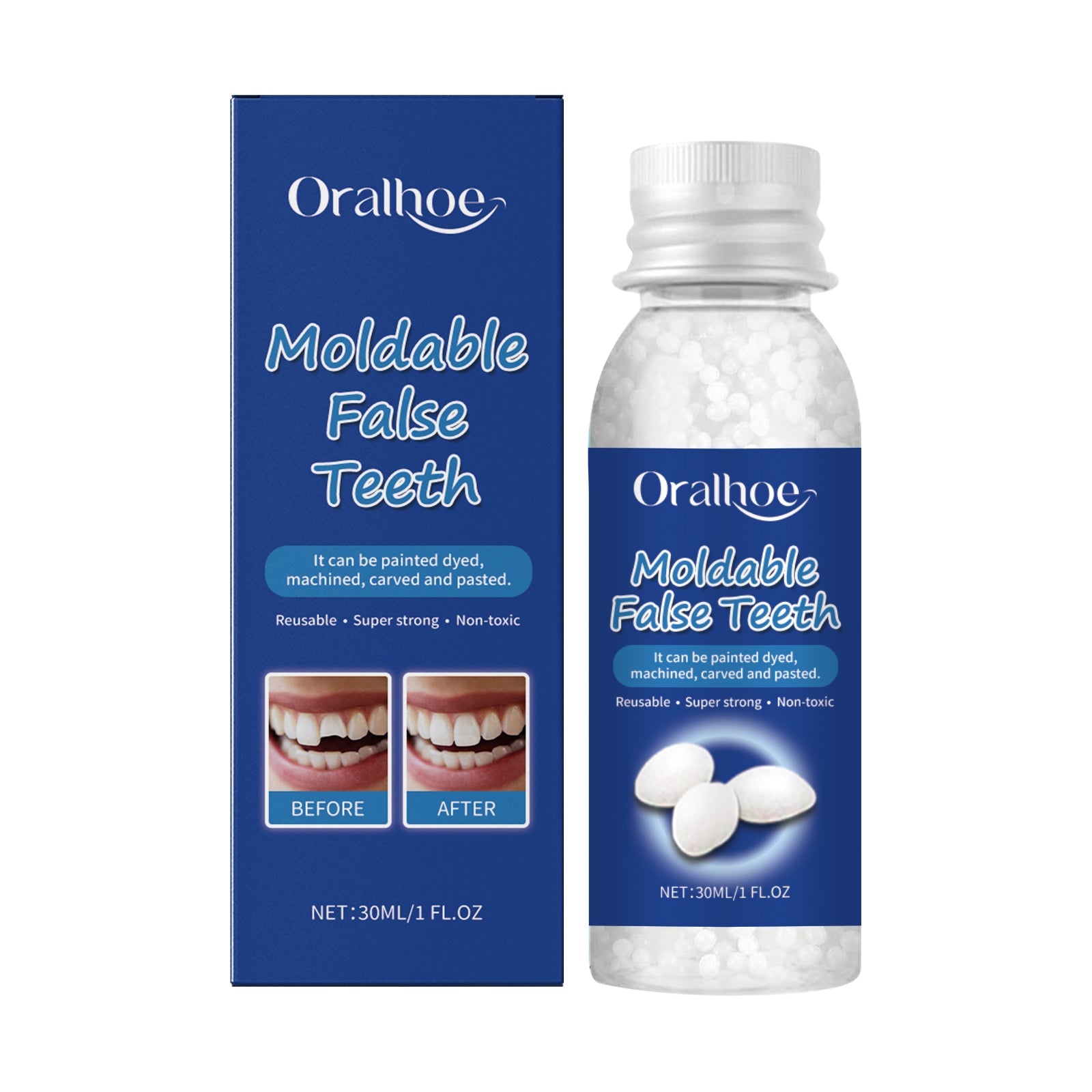 Solid Dental Glue, Temporary Dental Fillings For Modified Teeth And Dentures For Dentures