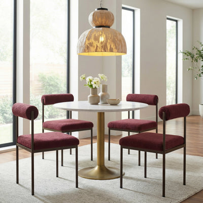 Livorno Dining Chair Red & Bronze