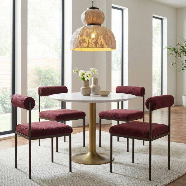 Livorno Dining Chair Red & Bronze