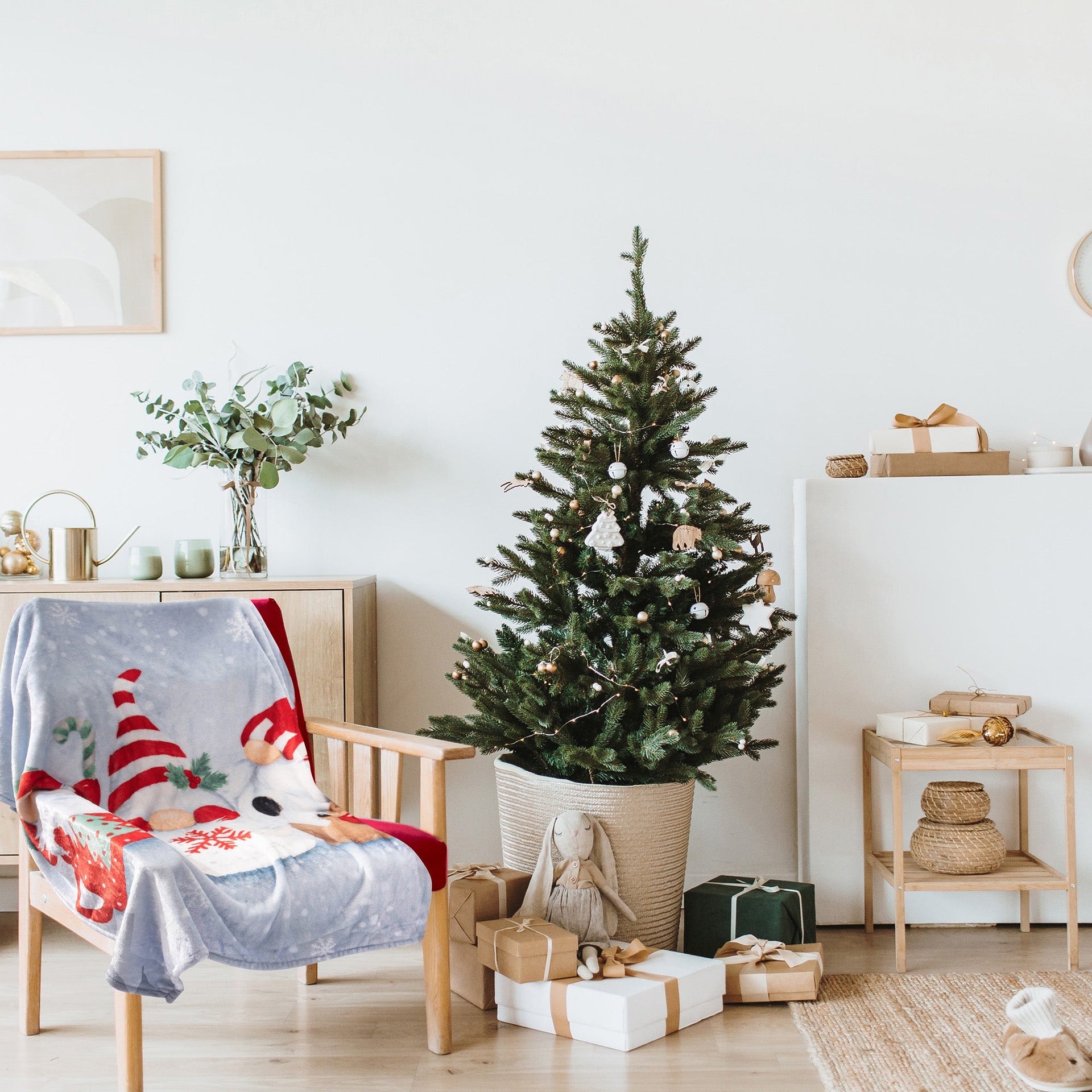 Copy of Flannel Printed Christmas Throw 48X60 Gnomes Party