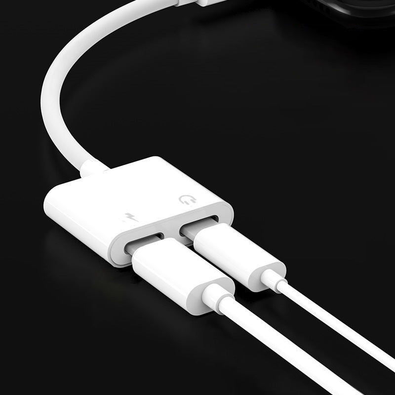 udio Adapter Charger Cable For iPhone X 8 Dual Headphone Aux cable for Lightning Converter For iPhone 10 Charging Splitter