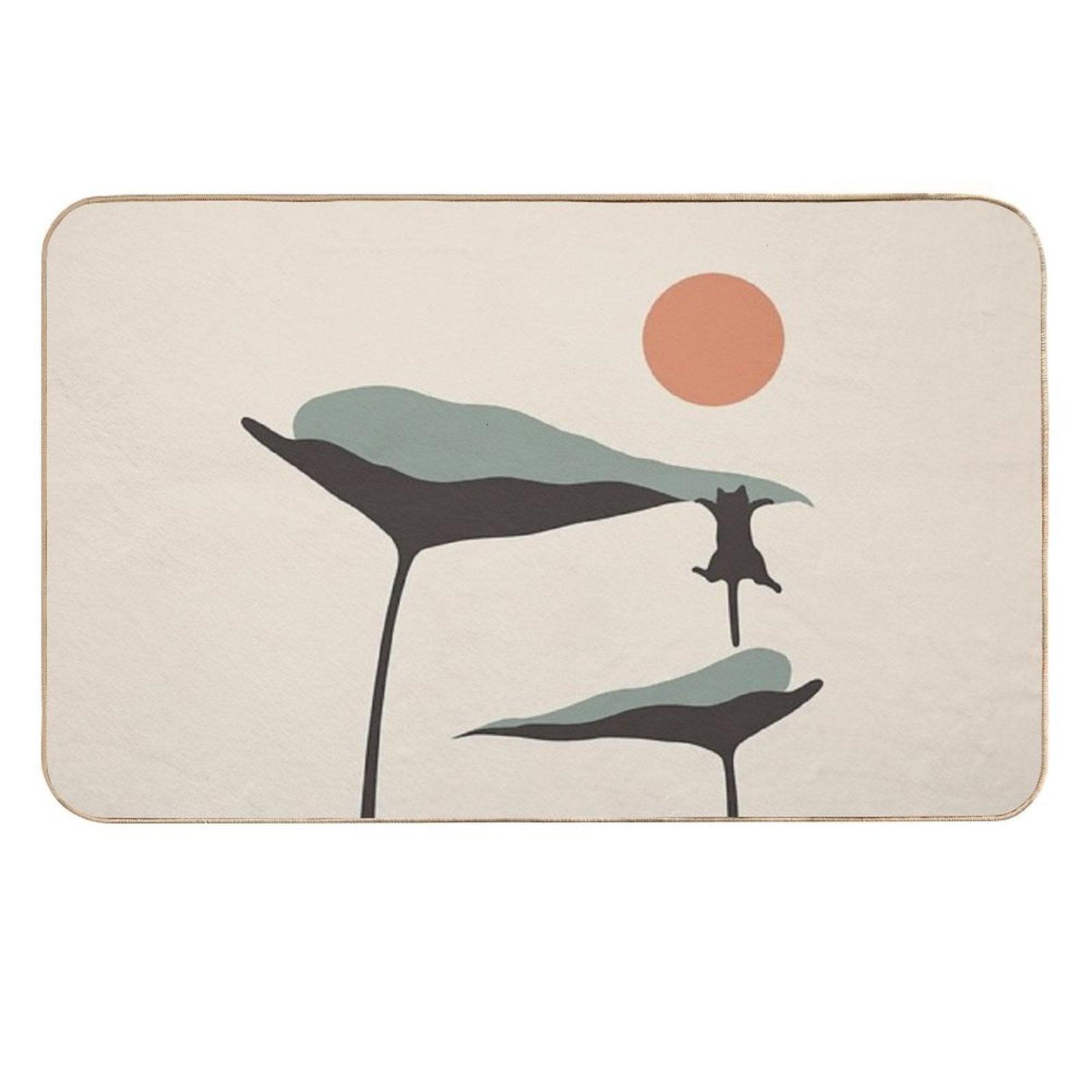 Cat And Plant 30  Absorbent Bath Mat