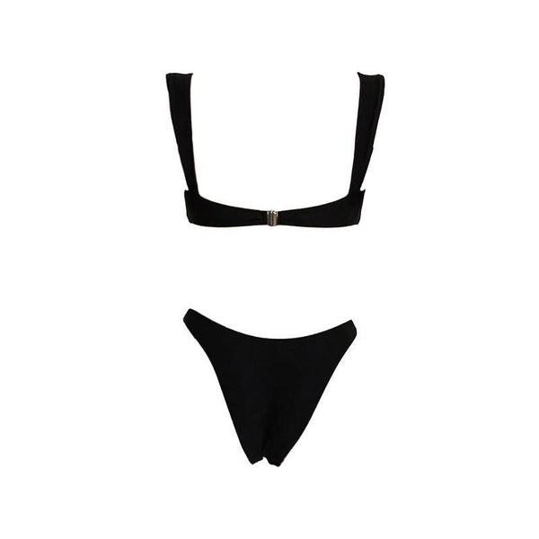 European and American metal buckle sexy swimsuit women's beach bikini hot spring swimsuit