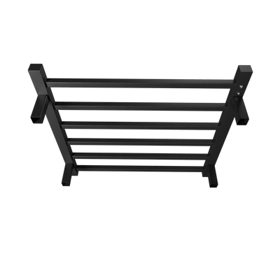 Towel Warmer 6 Bar Electric Heated Towel Rack Wall Mount Plug-in/Bath Towel Heater Matt-Black - Timer