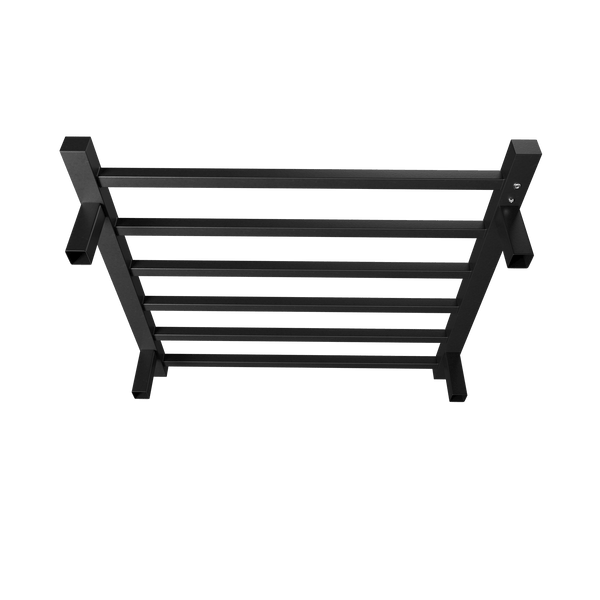 Towel Warmer 6 Bar Electric Heated Towel Rack Wall Mount Plug-in/Bath Towel Heater Matt-Black - Timer