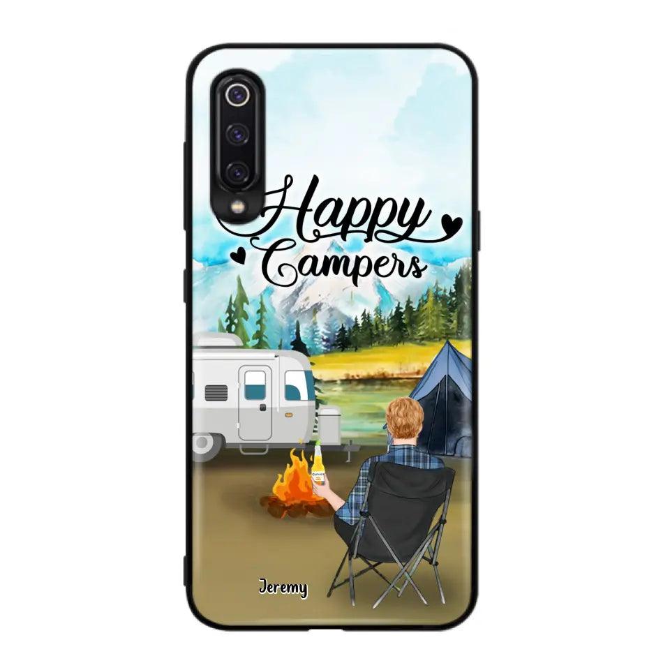Personalized Camping Phone Case - Single Parent/Couple With Up to 3 Dogs - Happy Campers - Phone Case For Xiaomi, Oppo, Huawei