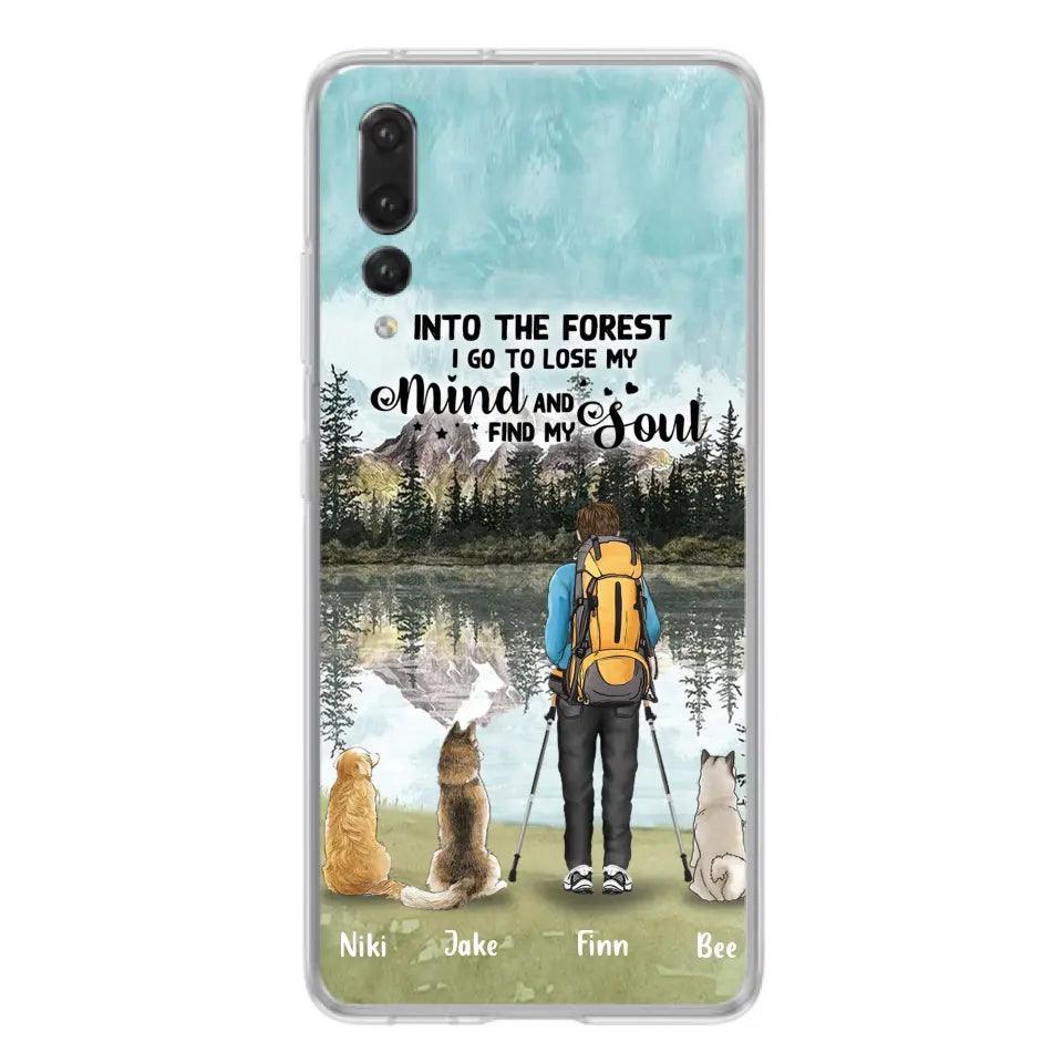 Personalized Solo Hiking With Dogs Phone Case - Woman/Man With Up to 3 Pets - Case For Xiaomi, Huawei and Oppo - Q67GXN