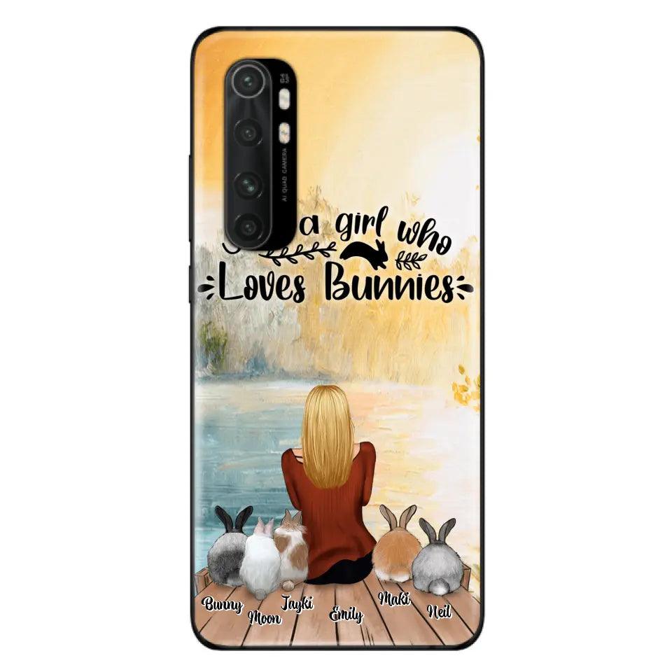 Personalized Rabbit Mom Phone Case - Gifts For Rabbit Lovers With Up to 5 Rabbits - Just A Gril Who Loves Bunnies