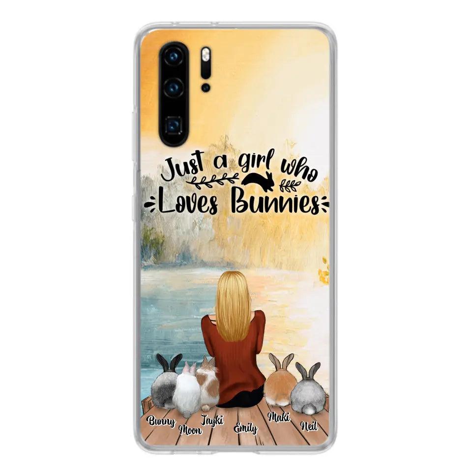 Personalized Rabbit Mom Phone Case - Gifts For Rabbit Lovers With Up to 5 Rabbits - Just A Gril Who Loves Bunnies