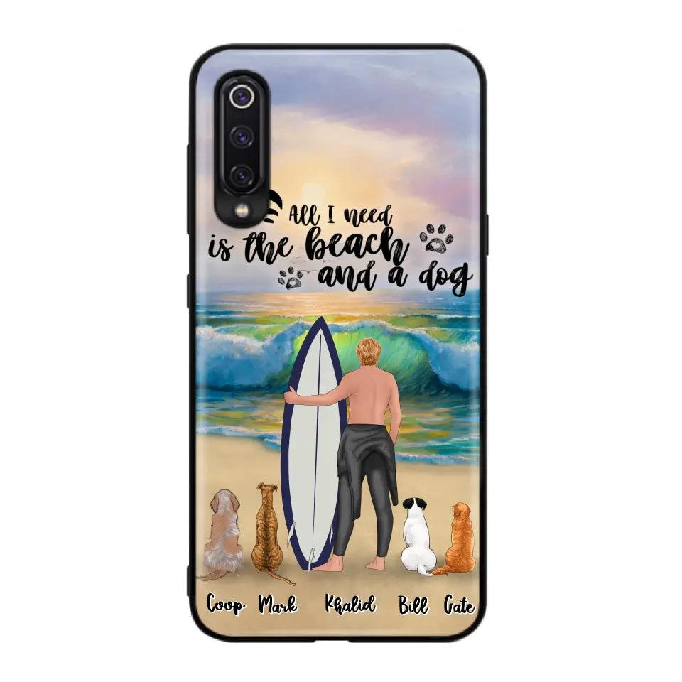 Personalized Surfing Phone Case - Woman/Man With Up to 4 Pets  - Phone Case For Xiaomi, Huawei and Oppo - CCS180