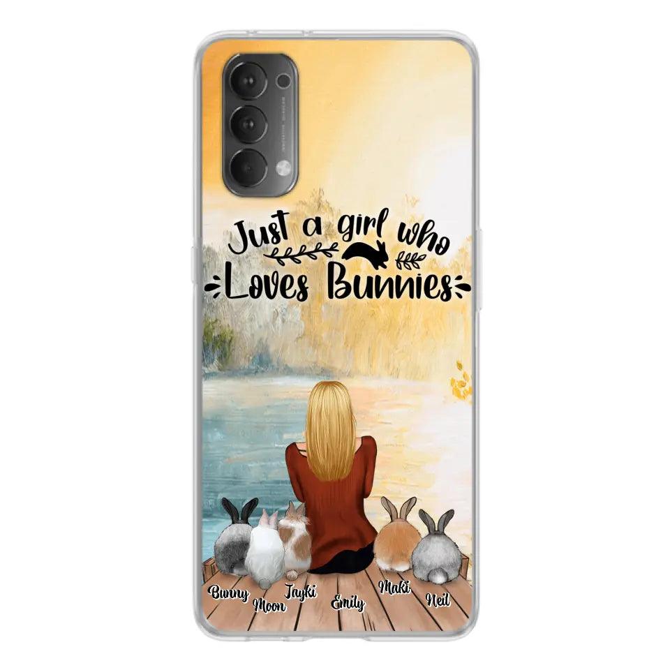 Personalized Rabbit Mom Phone Case - Gifts For Rabbit Lovers With Up to 5 Rabbits - Just A Gril Who Loves Bunnies