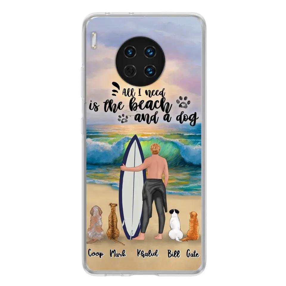 Personalized Surfing Phone Case - Woman/Man With Up to 4 Pets  - Phone Case For Xiaomi, Huawei and Oppo - CCS180
