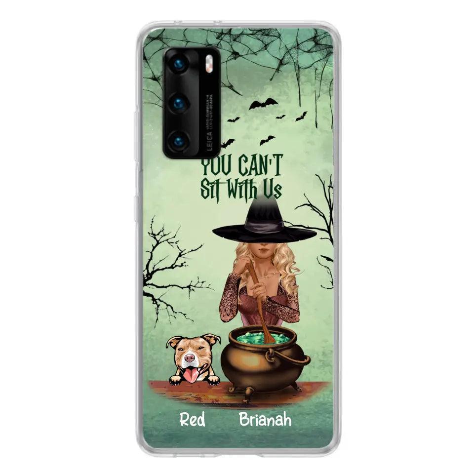 Personalized Dog And Witch Phone Case - Up to 4 Dogs - You Can't Sit With Us - Phone Case For Xiaomi, Huawei and Oppo
