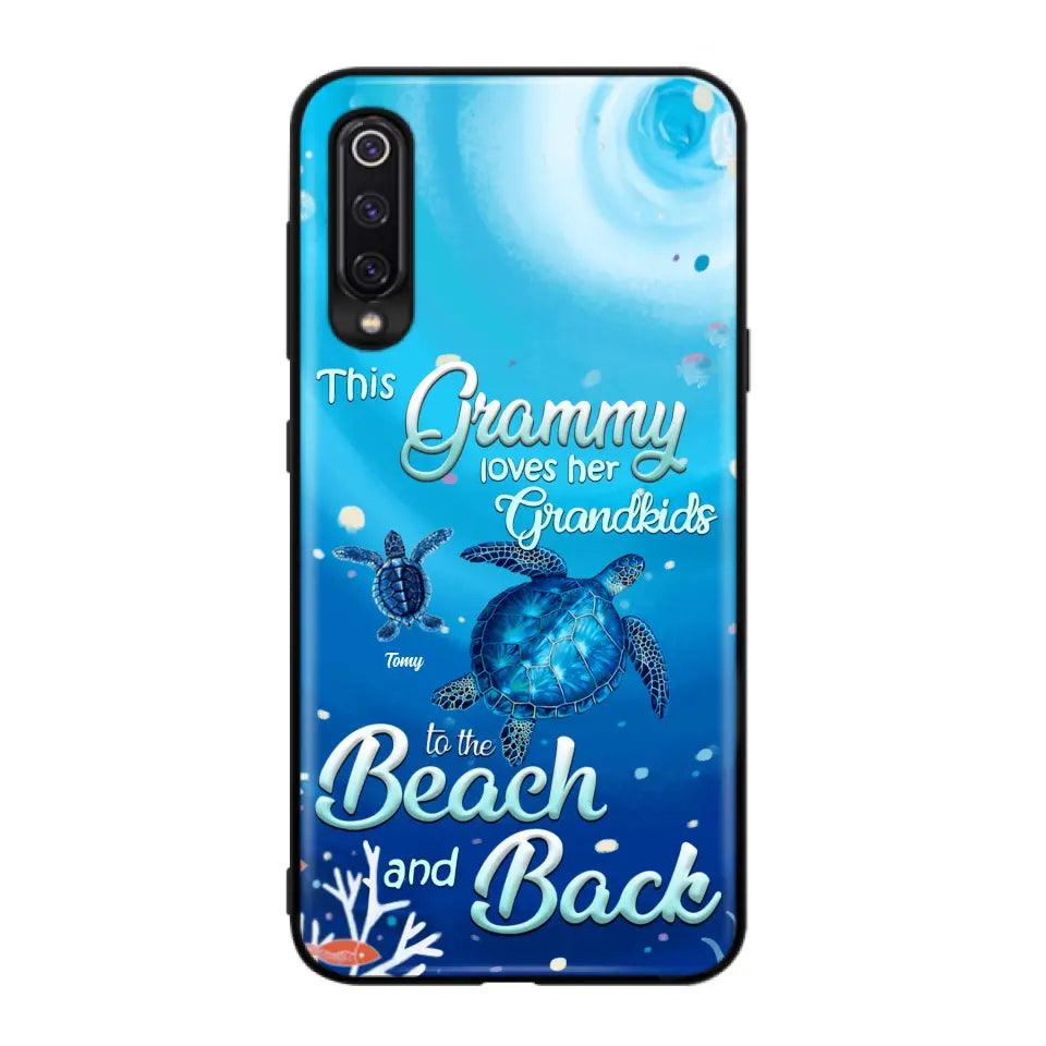 Personalized Grandma Turtle Phone Case - Up to 6 Turtles - This Grammy Loves Her Grandkids To The Beach And Back - For Xiaomi, Oppo And Huawei Phone Case - HWDFYR