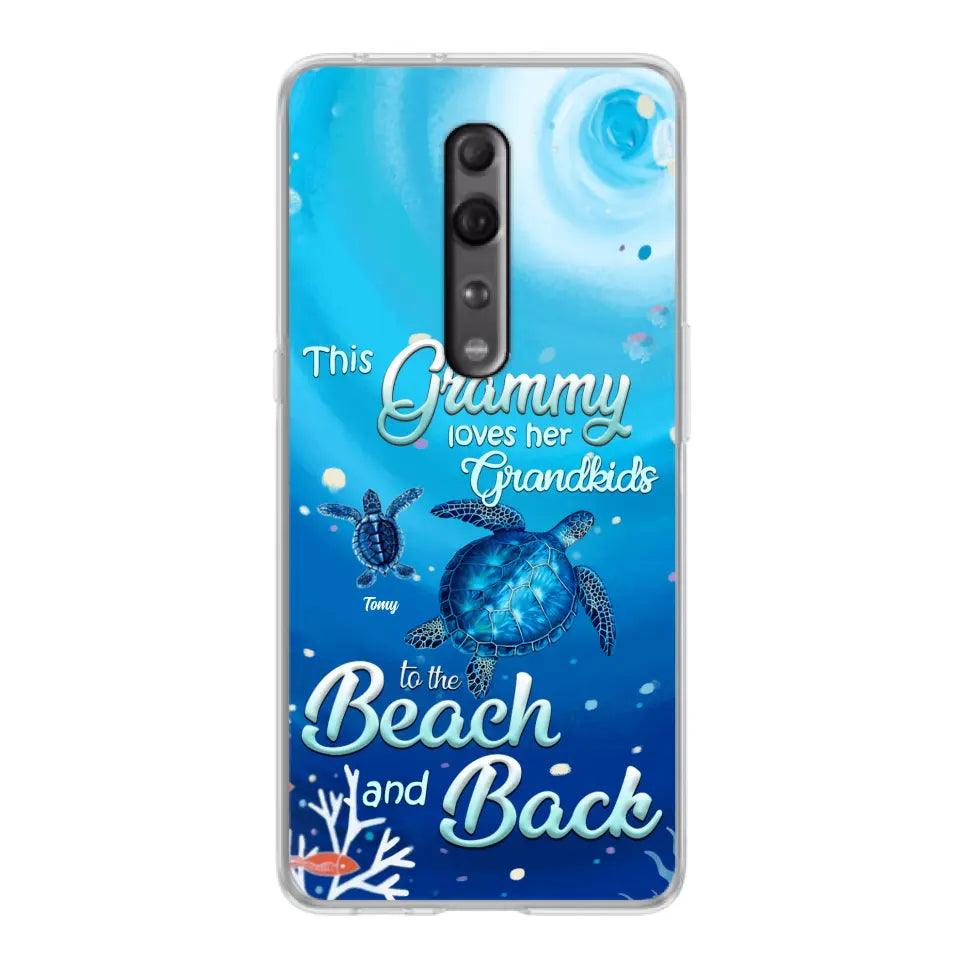 Personalized Grandma Turtle Phone Case - Up to 6 Turtles - This Grammy Loves Her Grandkids To The Beach And Back - For Xiaomi, Oppo And Huawei Phone Case - HWDFYR