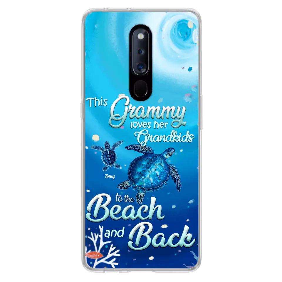 Personalized Grandma Turtle Phone Case - Up to 6 Turtles - This Grammy Loves Her Grandkids To The Beach And Back - For Xiaomi, Oppo And Huawei Phone Case - HWDFYR