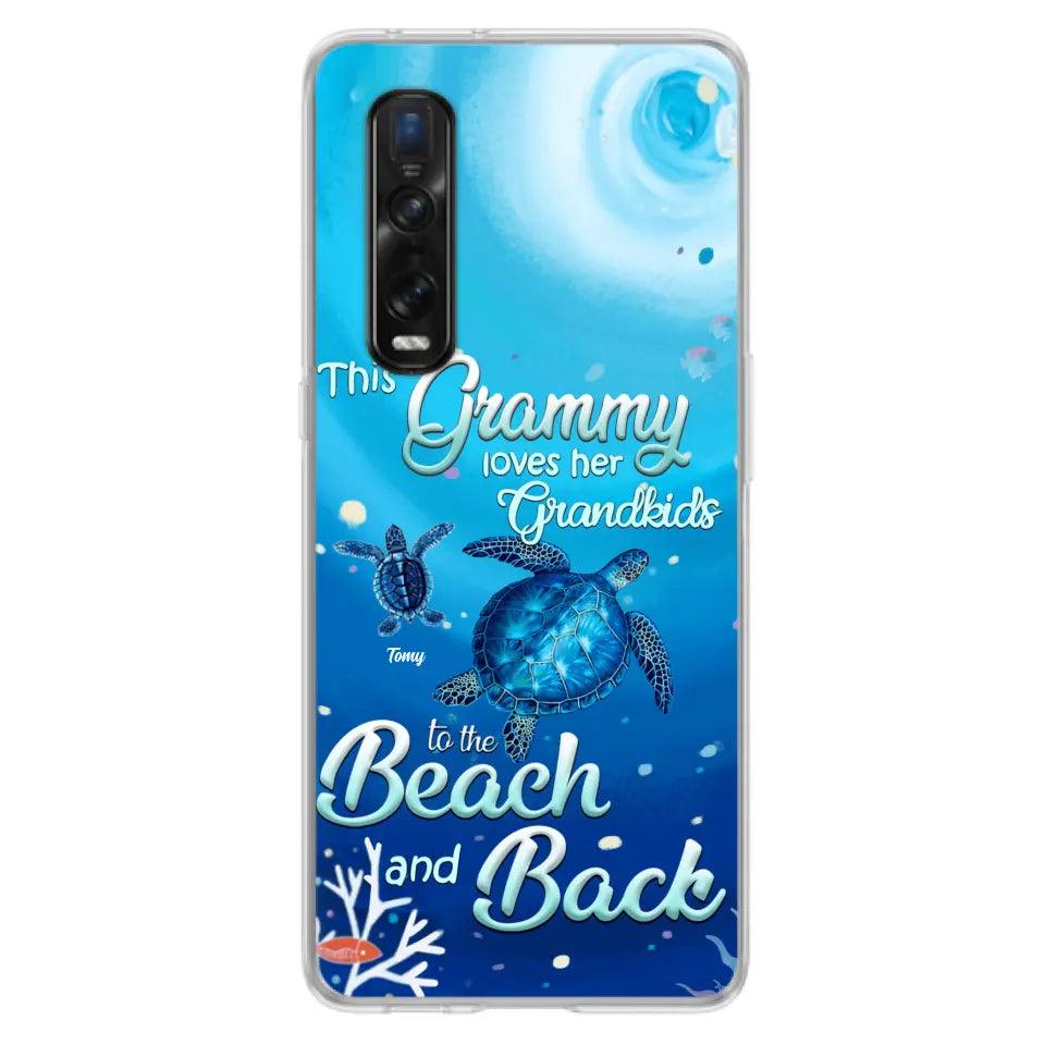 Personalized Grandma Turtle Phone Case - Up to 6 Turtles - This Grammy Loves Her Grandkids To The Beach And Back - For Xiaomi, Oppo And Huawei Phone Case - HWDFYR
