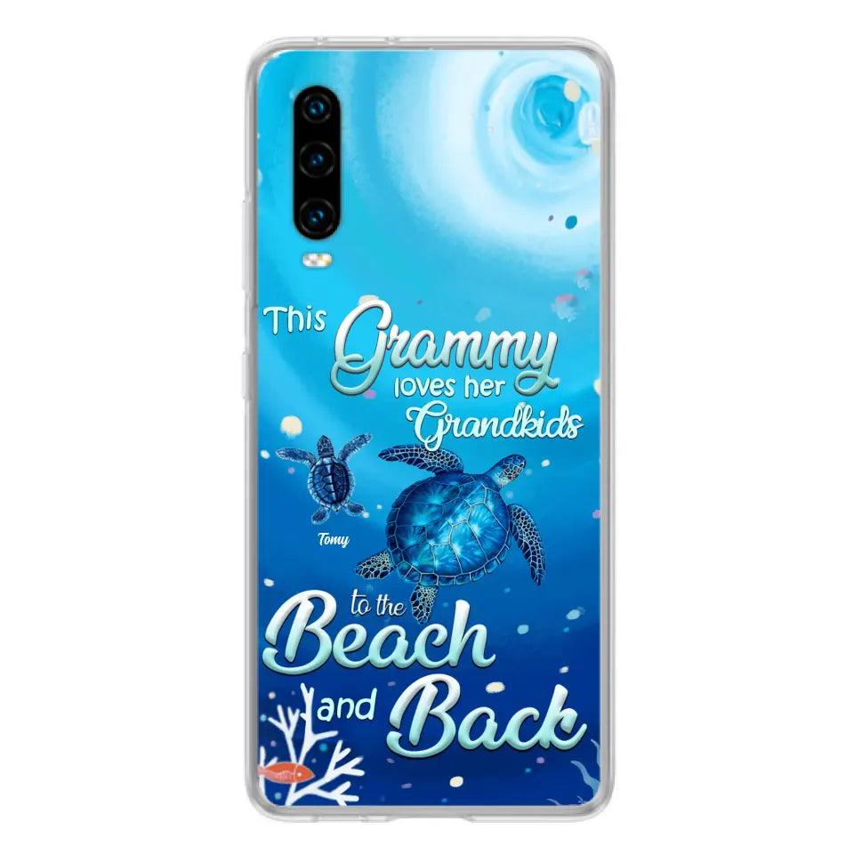 Personalized Grandma Turtle Phone Case - Up to 6 Turtles - This Grammy Loves Her Grandkids To The Beach And Back - For Xiaomi, Oppo And Huawei Phone Case - HWDFYR