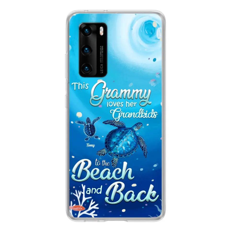 Personalized Grandma Turtle Phone Case - Up to 6 Turtles - This Grammy Loves Her Grandkids To The Beach And Back - For Xiaomi, Oppo And Huawei Phone Case - HWDFYR