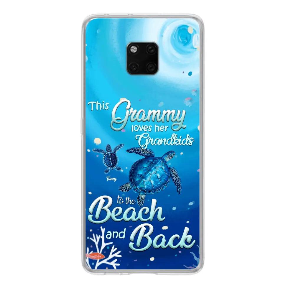 Personalized Grandma Turtle Phone Case - Up to 6 Turtles - This Grammy Loves Her Grandkids To The Beach And Back - For Xiaomi, Oppo And Huawei Phone Case - HWDFYR