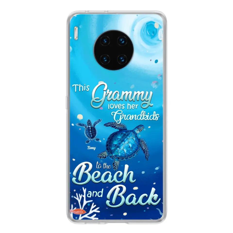 Personalized Grandma Turtle Phone Case - Up to 6 Turtles - This Grammy Loves Her Grandkids To The Beach And Back - For Xiaomi, Oppo And Huawei Phone Case - HWDFYR