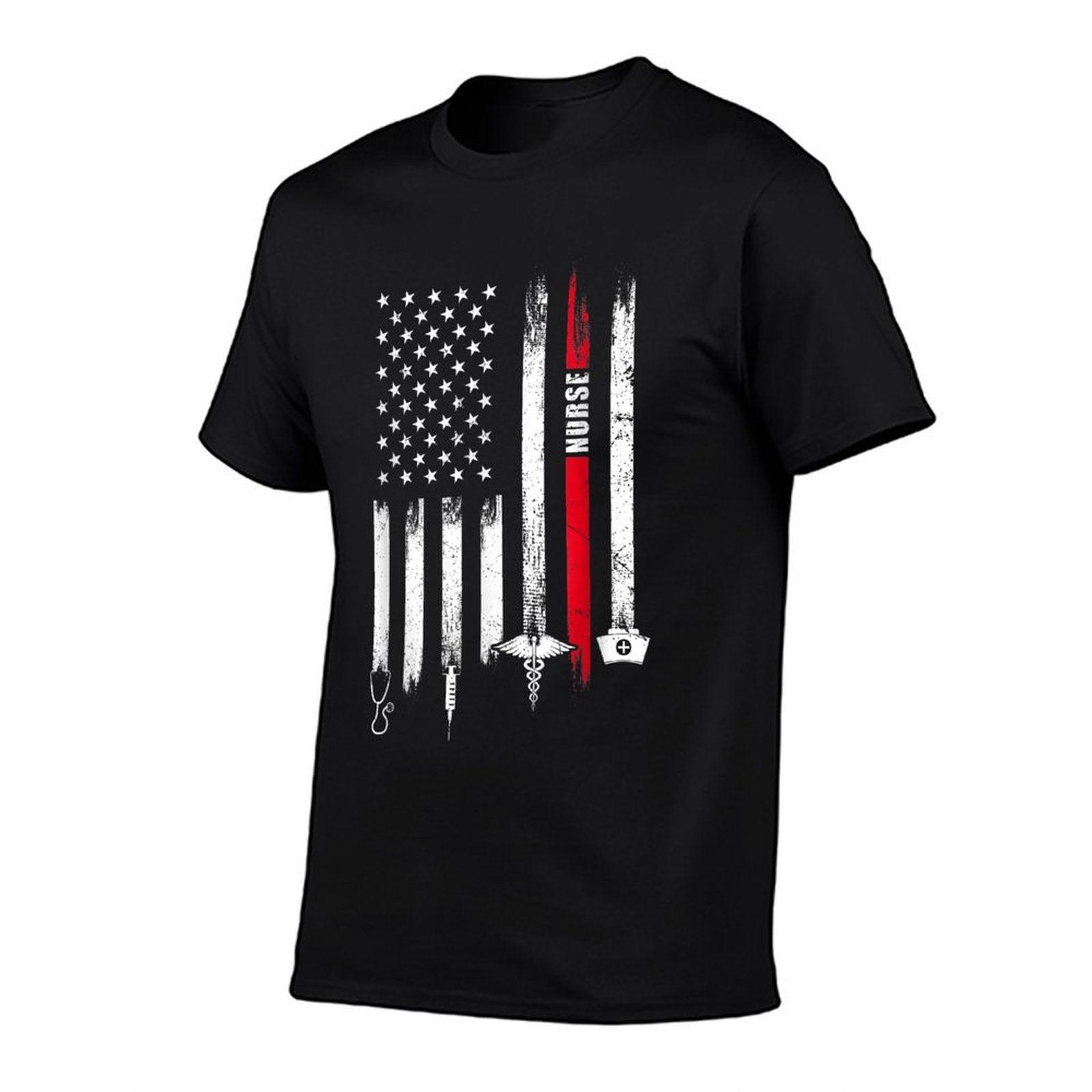 Funny American Flag Nurse Day Gift Idea T-Shirt