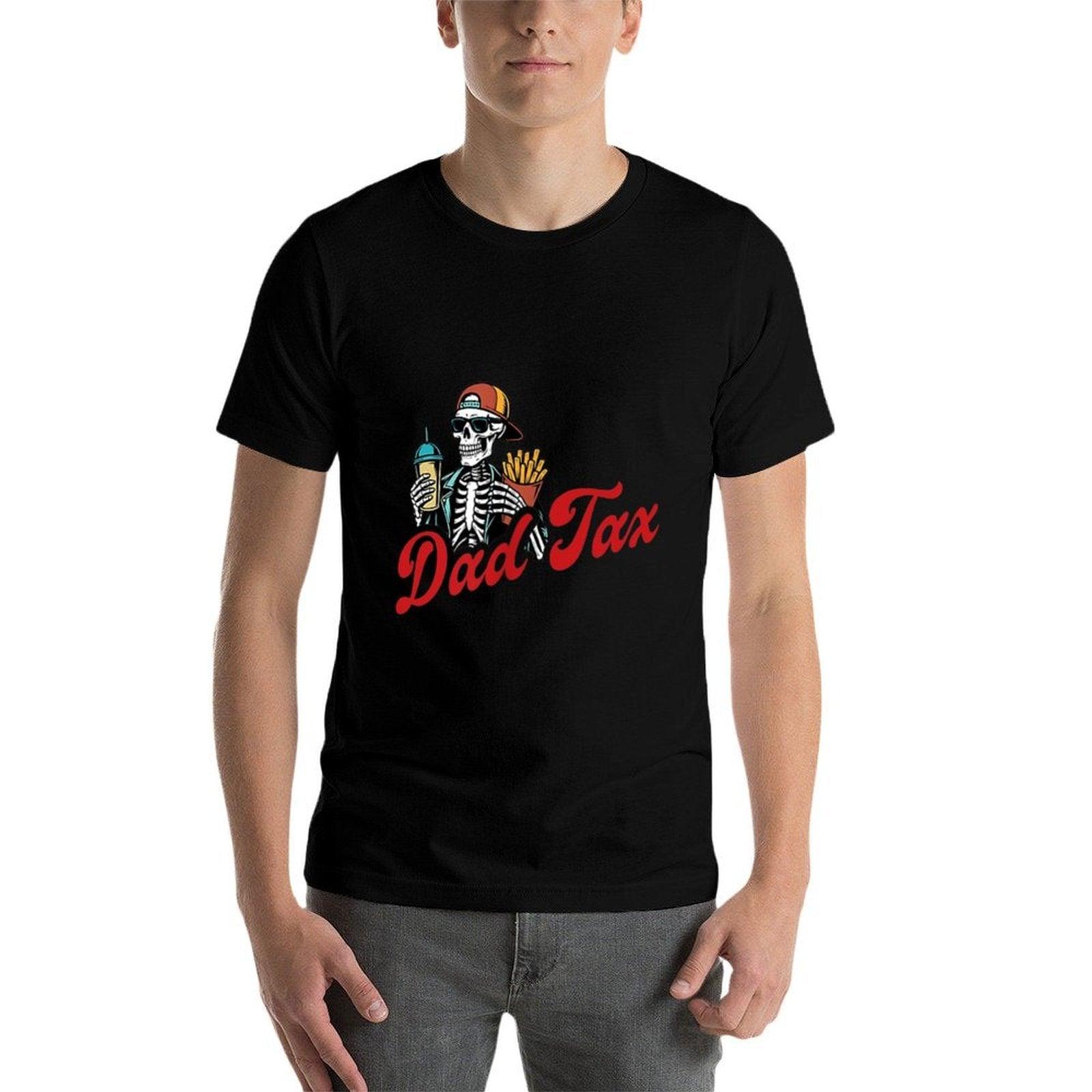 Dad Tax Making Sure It's Not Poison Skeleton Dad Tax 2 Sided  Oversized Silhouette T-Shirt