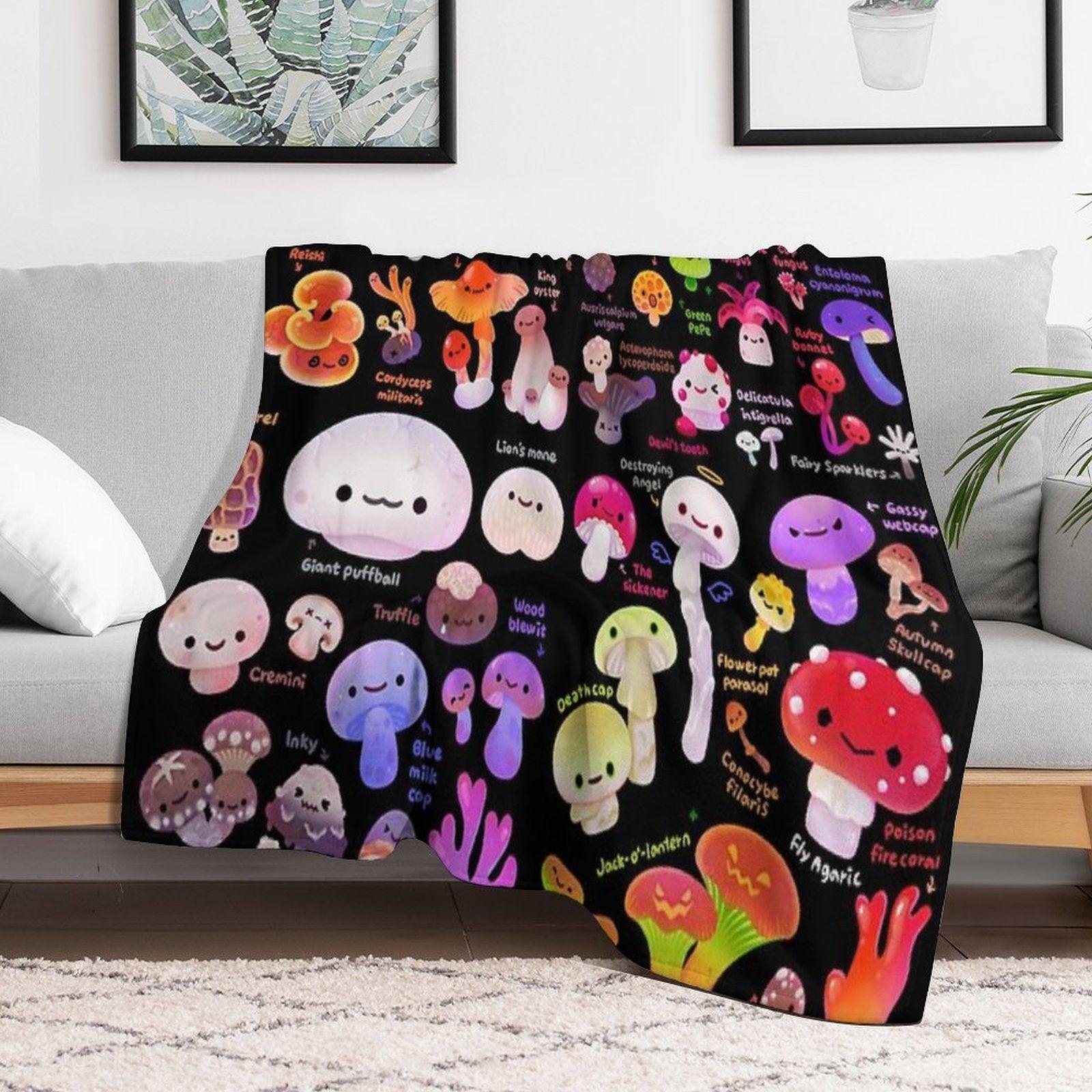 Mushroom - Name Throw Blanket