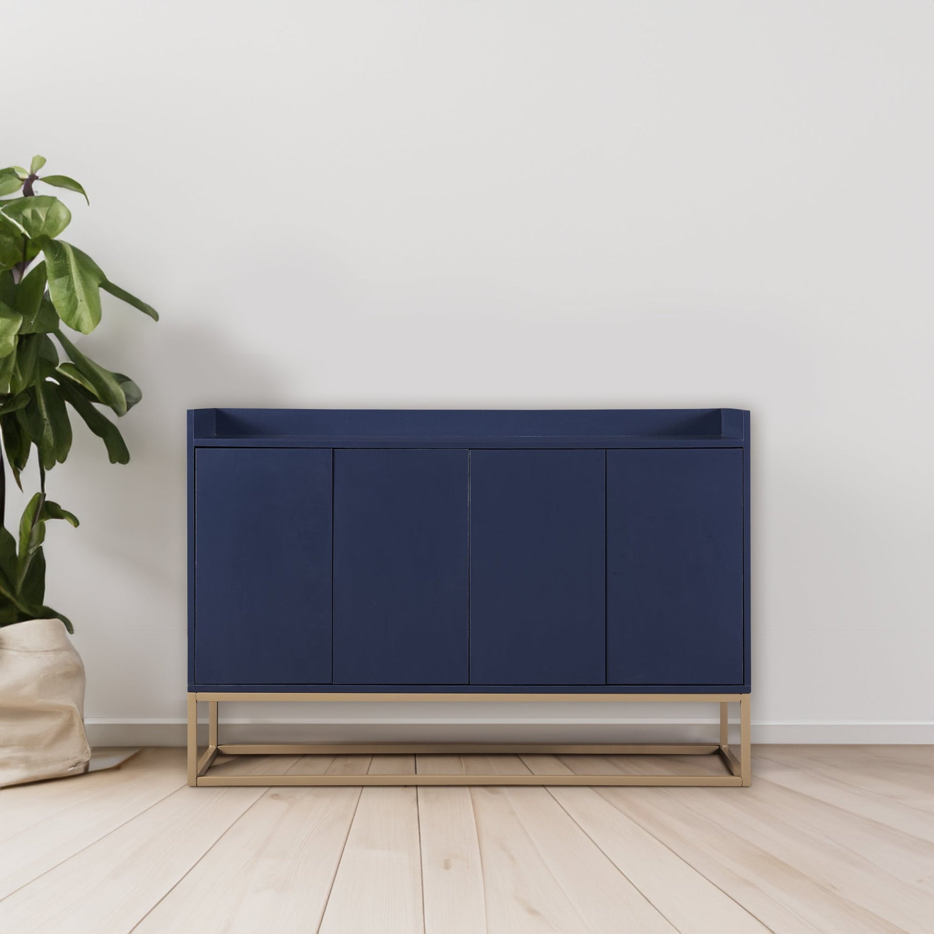 TREXM Modern Sideboard Elegant Buffet Cabinet with Large Storage Space for Dining Room, Entryway (Navy) V.I.P Digital Presence