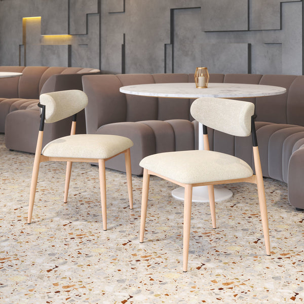 Equinox Armless Dining Chair (Set of 2) Oyster Gray & Natural