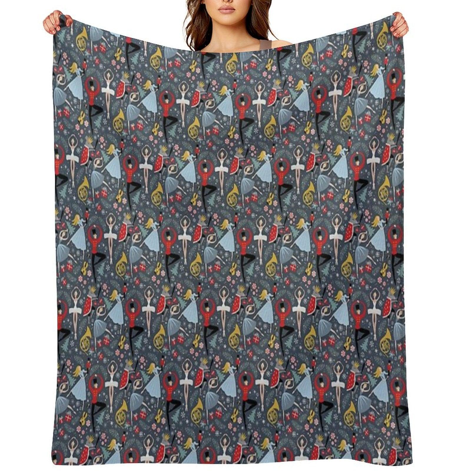 Clara's Nutcracker Ballet Repeat by Robin Pickens Throw Blanket