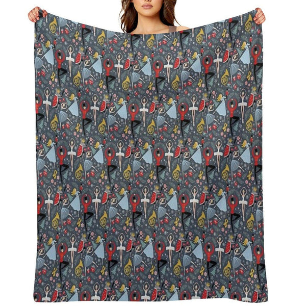 Clara's Nutcracker Ballet Repeat by Robin Pickens Throw Blanket
