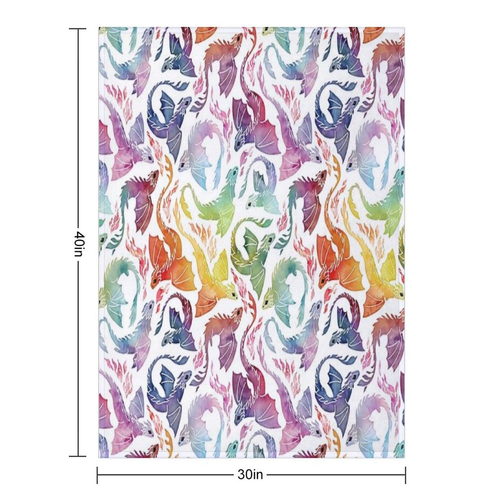 Dragon Fire Rainbow Throw Blanket