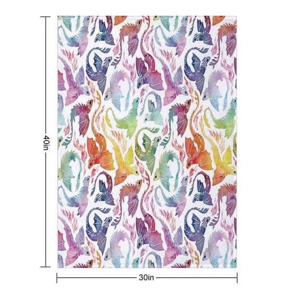 Dragon Fire Rainbow Throw Blanket