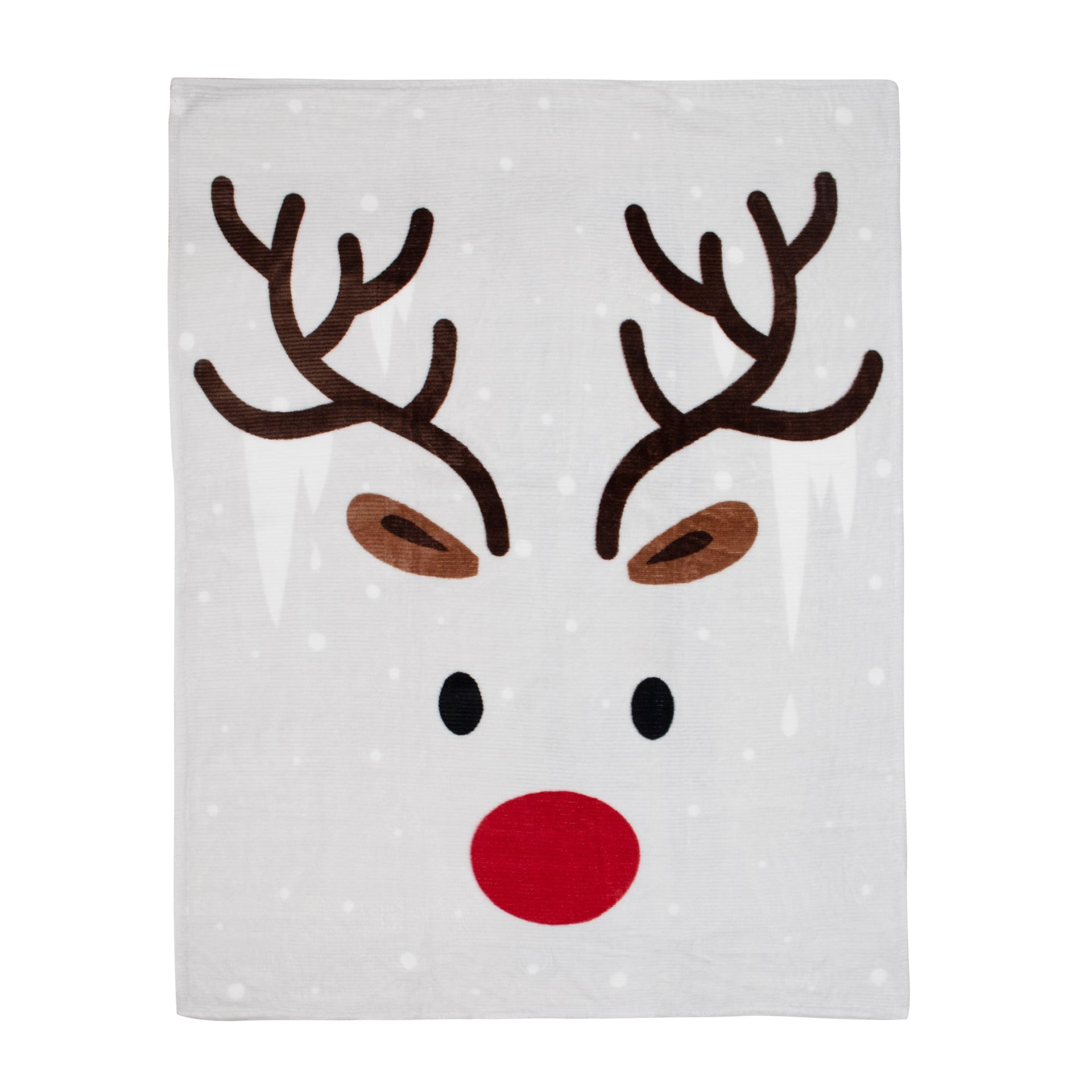 Christmas Throw Knit Ribbed Flannel 48X60 Reindeer Blanket