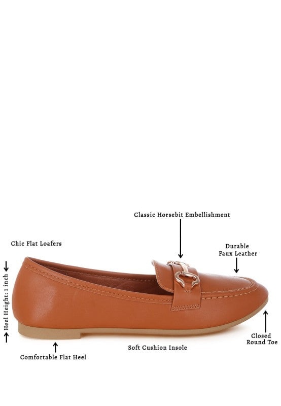 Pingle Horsebit Faux Leather Loafers