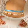 Mermaid Princess Shell Beads Waist Chain Beach Ocean Wind Waist Chain Starfish Body Chain - 01 Gold+Blue 5010